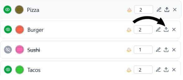 Screenshot der Bild-Upload-Funktion zum Hinzufügen von Bildern zu Rad-Segmenten